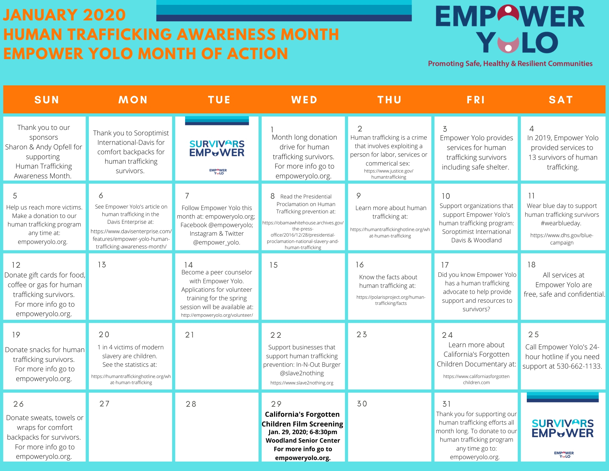 Human Trafficking Awareness Month Calendar 2020 (final2) Empower Yolo