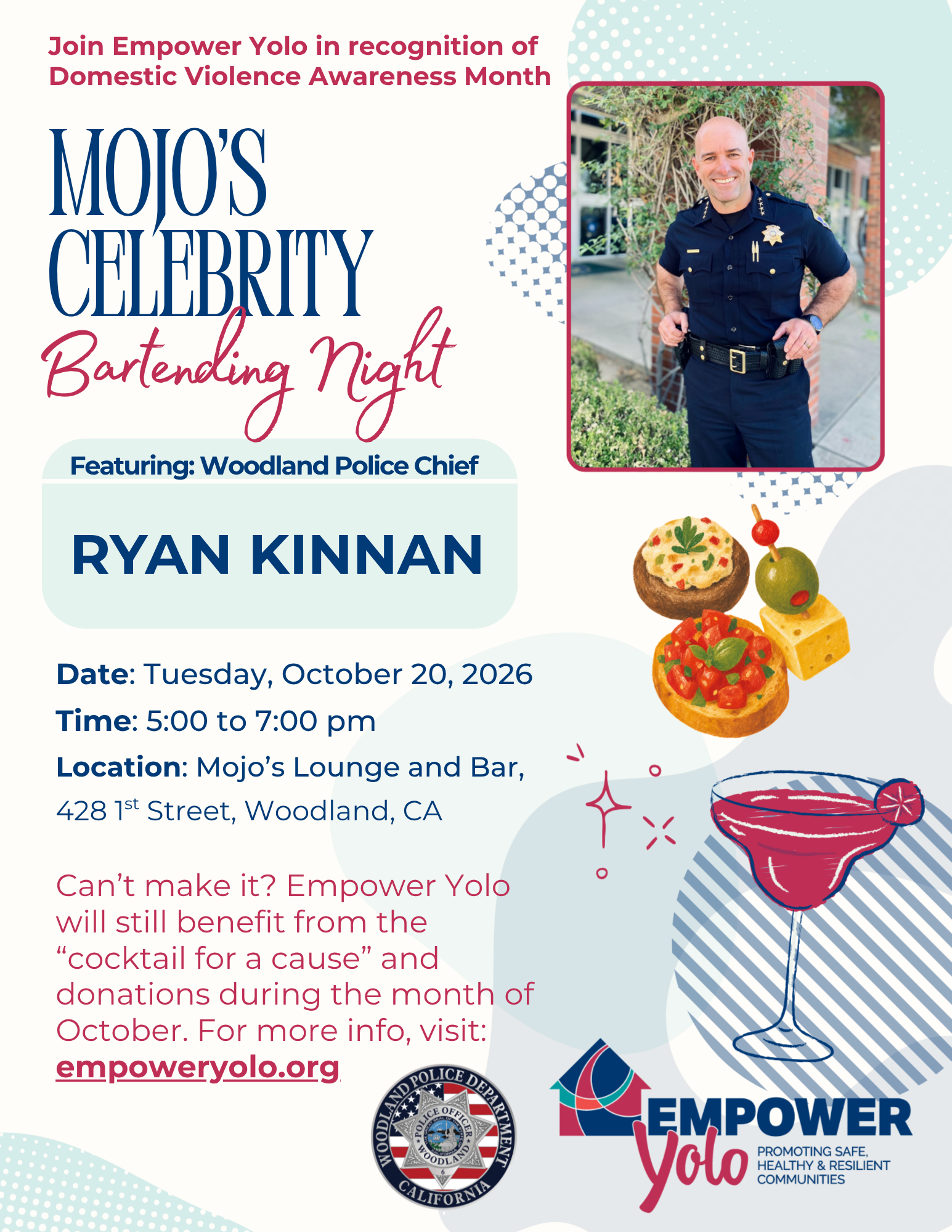 Mojo’s Celebrity Bartending Night - Chief Kinnan (final) Back to school flyer